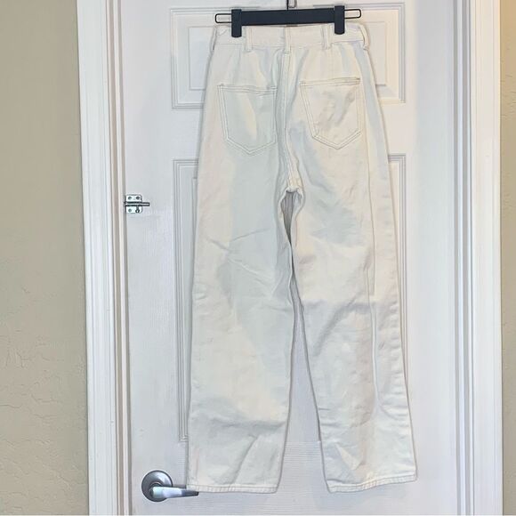 White Pants High Rise Size Small Adjustable Waist - Picture 7 of 7